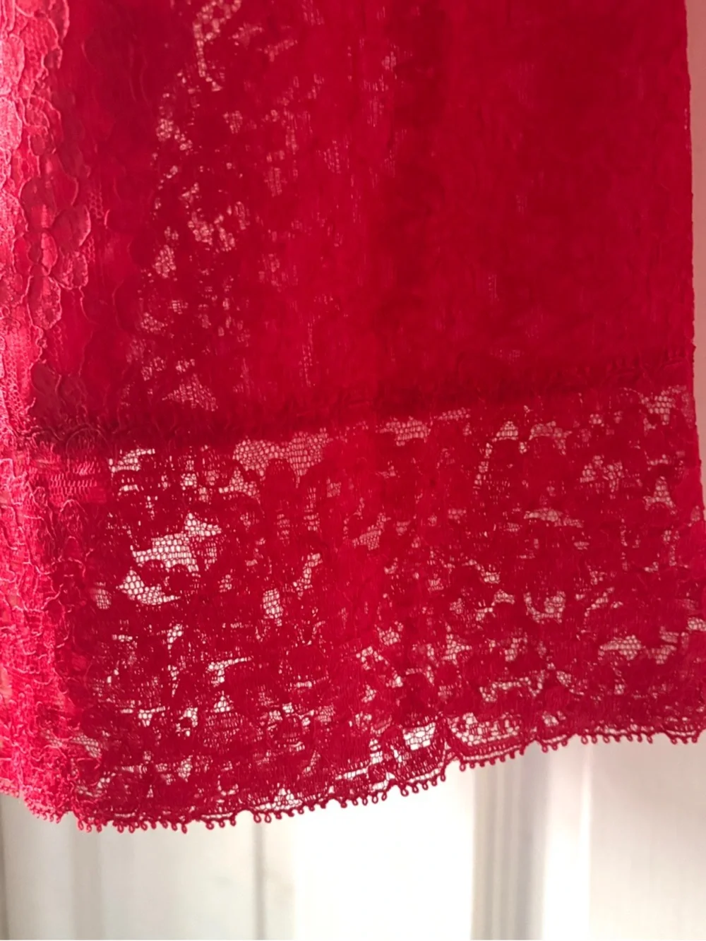 Vintage 60s Full Bright Red Lace Half Slip Size Medium - Picture 12 of 14